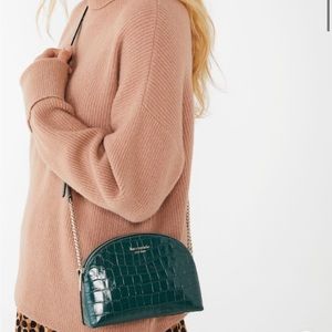 Kate Spade Spencer Croc-embossed Leather Double-zip Dome Crossbody